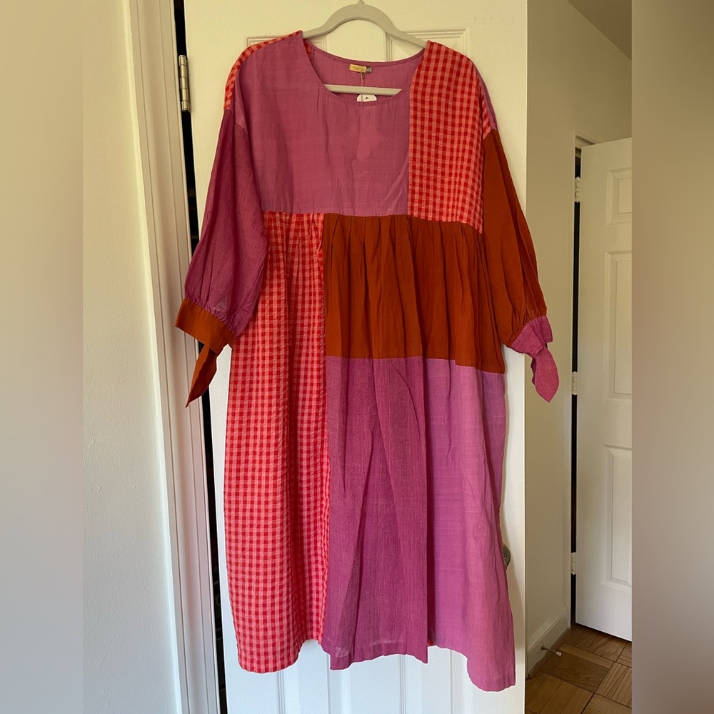 Matta Pink and Red Patchwork Dress